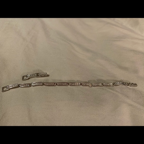 Swarovski Rhodium White Crystal Everyday Bracelet - Picture 4 of 9